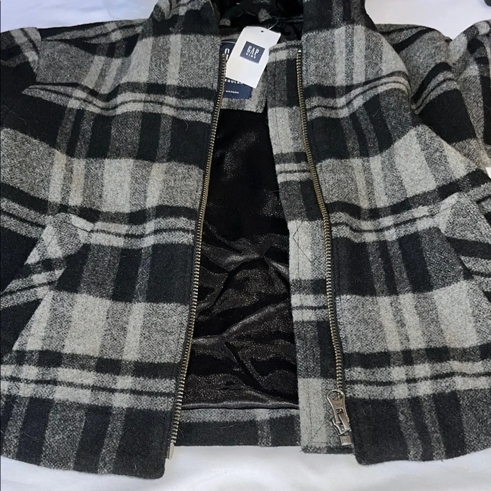 GAP Black and Gray Hooded Cape with A-line Silhouette